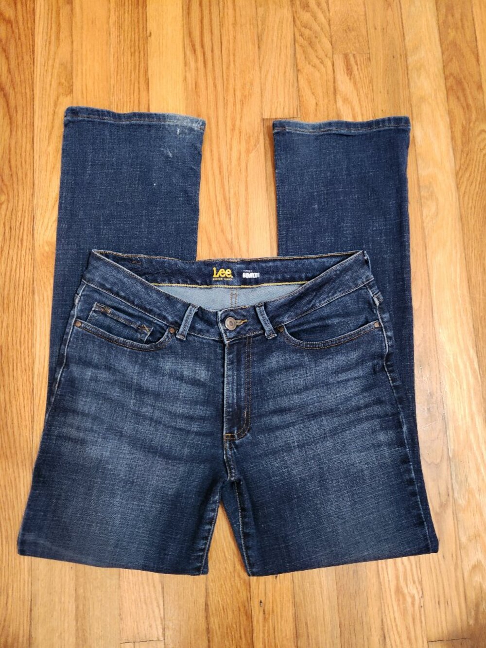 Lee Curvy Fit Rebel Bootcut Jeans Size 14 Medium Dark Wash - Picture 3 of 12